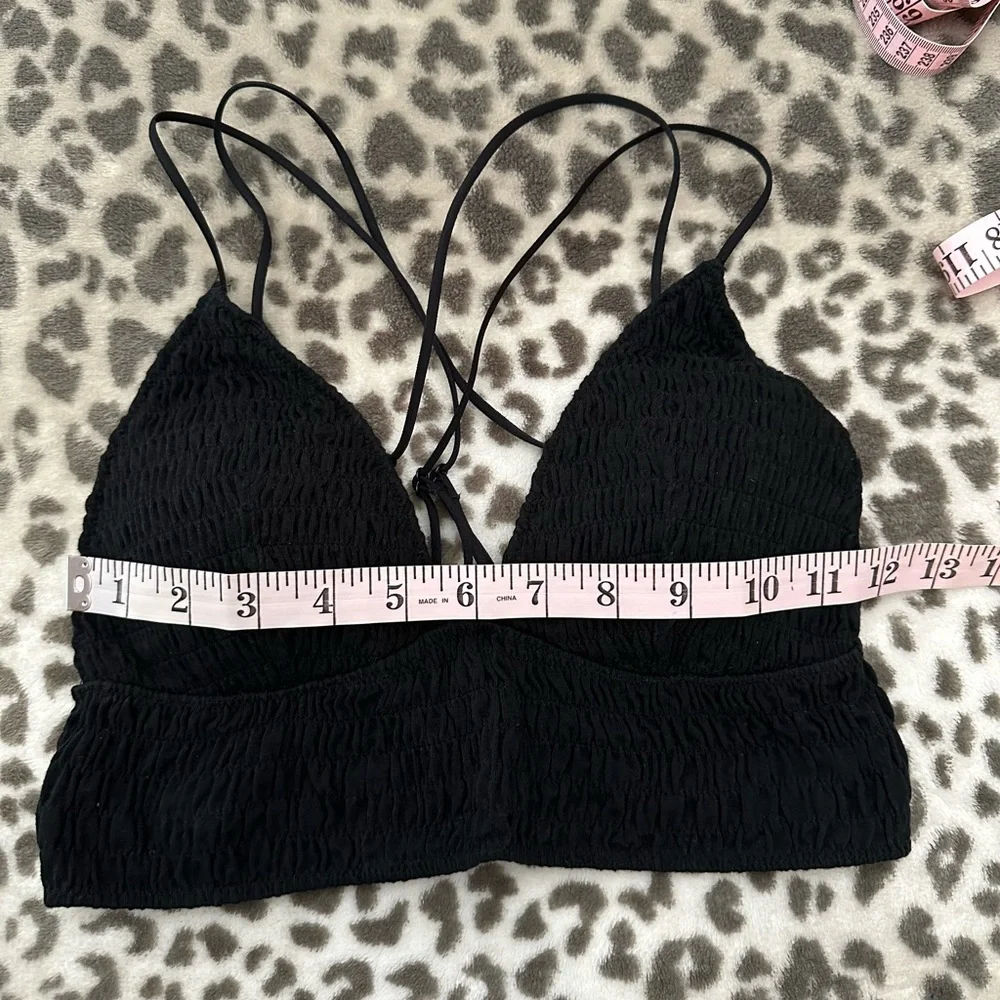 PINK Victoria’s Secret Smocked Bralette in Black Size Medium Women’s - Picture 14 of 17